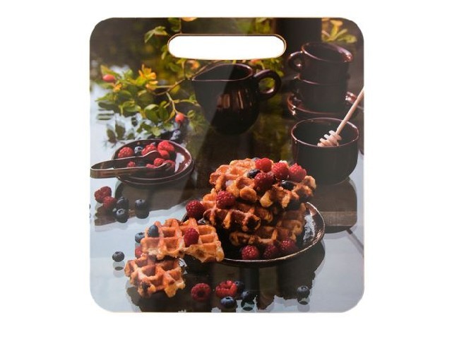 Доска разделочная деревянная «Чаепитие» 21*19,5*0,6 см Marmiton / 50